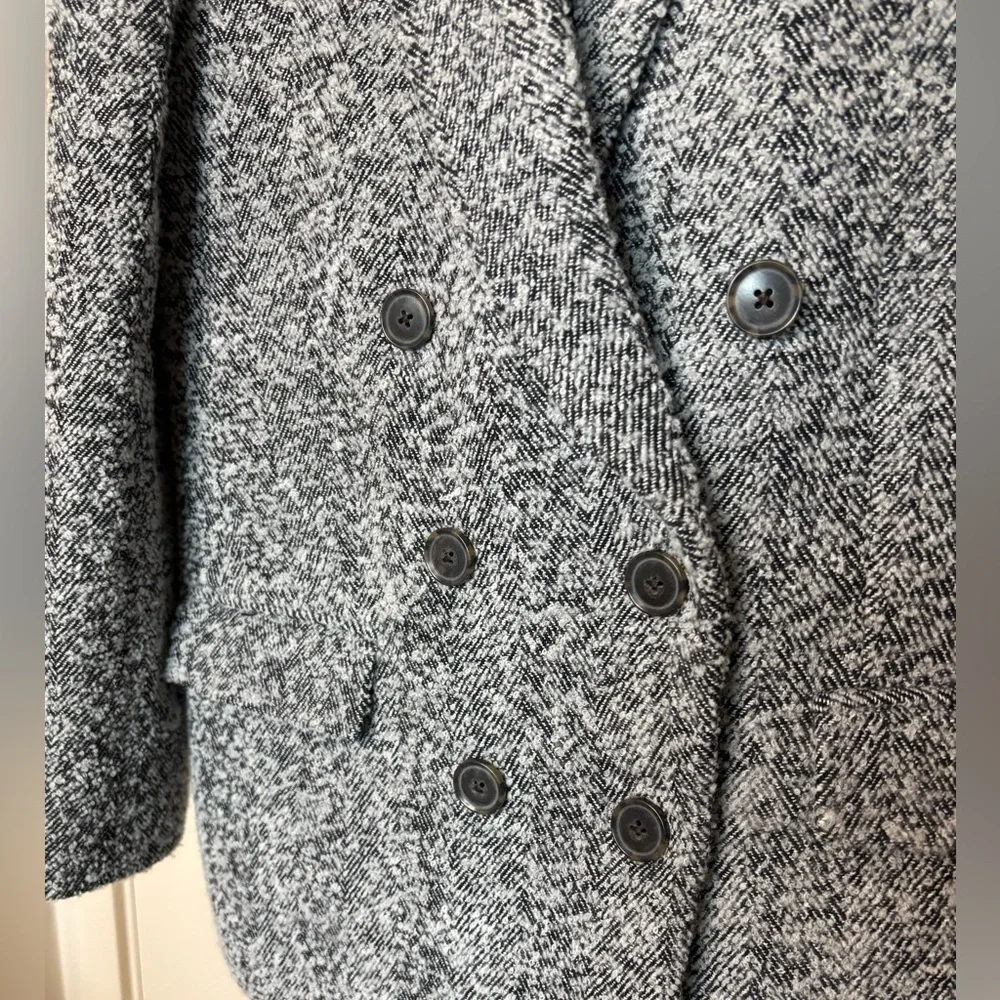 J.Crew Relaxed Double-Breasted Blazer in Italian Flecked Herringbone Size 4